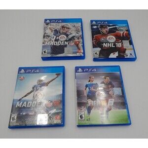 PS4 Sports FIFA 16 Madden NFL 16, 17 NHL 18 ESRB Game Lot Sony Playstation 4